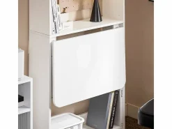 Sobuy Mesa De Ordenador|Mesa Escritorio de Trabajo, Plegable para Computadora con Estantes de Almacenamiento 64 x 58 x 145cm FWT92-H-W ES