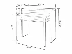 Mesa escritorio extensible con 2 cajones - L100 cm - Consola^Loungitude Best
