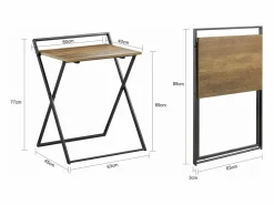 Mesa Escritorio Plegable Mesa Ordenador, Compacto sin ensamblaje Escritorio para Computadora Mesa de Estudio Diseño Industrial FWT88-F ES^Sobuy