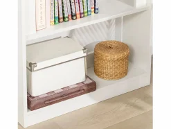 Sobuy Escritorio Rinconero|Mesa Escritorio Plegable Mesa Plegable para Computadora con Estantes de Almacenamiento Mesa de Trabajo 64x58x82cm FWT92-W ES