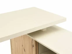 Mesa esquinera con almacenamiento en MDF beige y natural - LONAMI^Vente-unique Hot