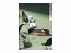 Mesa estudio para colgar Mod-Roman acabado nogal/grafito, 35 x 90 x 25 cm (fondo x ancho x^ New