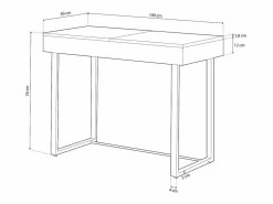 Mesa Estudio Tocador c/Espejo Merilyn Roble Nordish/ 100x50x76cm^ New