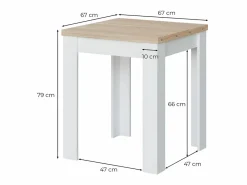 Mesa extensible - Blanco - L67 cm^Loungitude Online