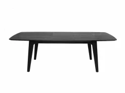 Miliboo Mesa Extensible|Mesa De Comedor|Mesa extensible con extensiones integradas rectangular de madera negra de roble L180-230 cm FIFTIES