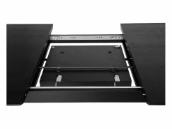 Miliboo Mesa Extensible|Mesa De Comedor|Mesa extensible con extensiones integradas rectangular de madera negra de roble L180-230 cm FIFTIES
