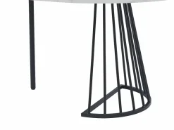 Vente-unique Mesa extensible de 2 a 12 cubiertos de MDF y acero - Efecto mármol blanco y negro - FIRELA Negro / Blanco Clearance