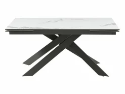Mesa extensible de cerámica y metal - Mármol blanco y antracita - COREMA de MORABITO^Maison Céphy Online