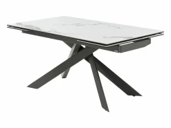 Mesa extensible de cerámica y metal - Mármol blanco y antracita - COREMA de MORABITO^Maison Céphy Online