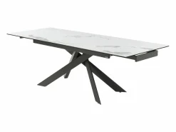 Mesa extensible de cerámica y metal - Mármol blanco y antracita - COREMA de MORABITO^Maison Céphy Online