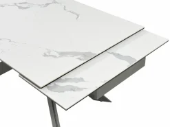 Mesa extensible de cerámica y metal - Mármol blanco y antracita - COREMA de MORABITO^Maison Céphy Online