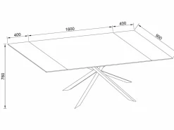 Mesa extensible de cerámica y metal - Mármol blanco y antracita - COREMA de MORABITO^Maison Céphy Online