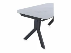 Mesa extensible de cerámica blanca con patas de metal 160/210x90 Blanco Discount