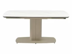 Mesa extensible de cerámica y metal -efecto mármol blanco - CARIOULA de MORABITO^Vente-unique Clearance