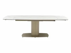 Mesa extensible de cerámica y metal -efecto mármol blanco - CARIOULA de MORABITO^Vente-unique Clearance
