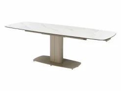 Mesa extensible de cerámica y metal -efecto mármol blanco - CARIOULA de MORABITO^Vente-unique Clearance