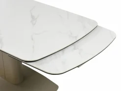 Mesa extensible de cerámica y metal -efecto mármol blanco - CARIOULA de MORABITO^Vente-unique Clearance