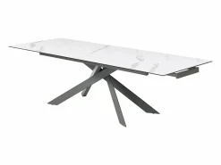 Maison Céphy Mesa extensible en cerámica y vidrio templado - Efecto mármol blanco y antracita - COREMA Gris antracita / Blanco Online
