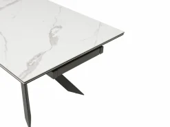 Maison Céphy Mesa extensible en cerámica y vidrio templado - Efecto mármol blanco y antracita - COREMA Gris antracita / Blanco Online
