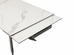 Maison Céphy Mesa extensible en cerámica y vidrio templado - Efecto mármol blanco y antracita - COREMA Gris antracita / Blanco Online