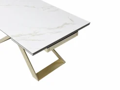 Maison Céphy Mesa extensible para 6-10 cubiertos en cerámica y vidrio templado - Efecto mármol - XERENA Blanco Clearance