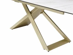 Maison Céphy Mesa extensible para 6-10 cubiertos en cerámica y vidrio templado - Efecto mármol - XERENA Blanco Clearance