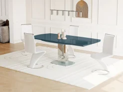 Mesa extensible TALICIA - Cristal templado y metal -^Vente-unique Best