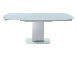 Vente-unique Mesa extensible TALICIA - Cristal templado y metal - Blanco