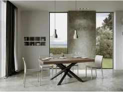 ITAMOBY Mesa extensible 180/284x90 cm Volantis nogal patas antracita Color natural oscuro Best