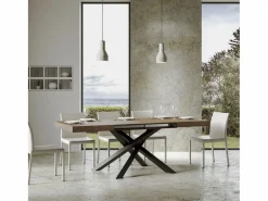 ITAMOBY Mesa extensible 180/284x90 cm Volantis nogal patas antracita Color natural oscuro Best