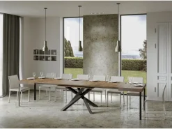 ITAMOBY Mesa extensible 180/440x90 cm Volantis nogal patas antracita Color natural oscuro Hot