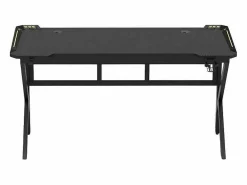 Mesa gamer ergonómica con LED de carbono para auriculares y bebidas 160x60cm Sportbot LED 160 - Negro Outlet