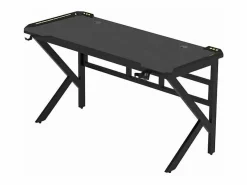 Mesa gamer LED de carbono con soporte para auriculares y bebidas 120x60 Sportbot LED 120 -^ Outlet