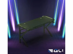 Mesa gamer LED de carbono con soporte para auriculares y bebidas 120x60 Sportbot LED 120 -^ Outlet