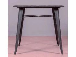 Nest Dream Mesa industrial en acero y madera oscura - Bistro - Negro New