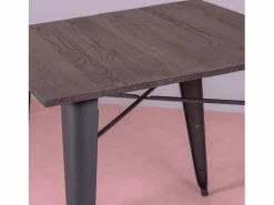 Nest Dream Mesa industrial en acero y madera oscura - Bistro - Negro New