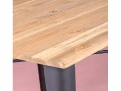 Nest Dream Mesa industrial en acero y madera clara - Bistro - Negro New