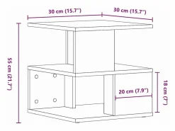 Clicnbuy Mesa lateral Roble artisan 40 x 40 x 40 cm Madera contrachapada Marru00f3n Hot