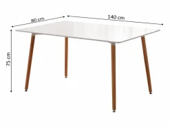Saldosystocks Mesa Nordica de Comedor o Cocina Moritz 140cm Blanco Discount