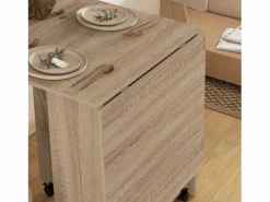 Homcom Mesa Extensible|Mesa plegable cocina madera natural 75x140x74 cm