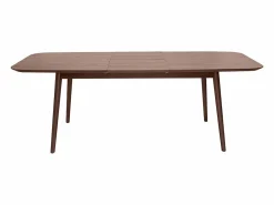 Miliboo Mesa Extensible|Mesa rectangular extensible con extensiones integradas de madera de nogal oscuro 160-210 cm ANK