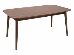 Miliboo Mesa Extensible|Mesa rectangular extensible con extensiones integradas de madera de nogal oscuro 160-210 cm ANK
