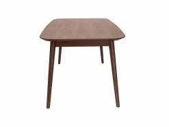Miliboo Mesa Extensible|Mesa rectangular extensible con extensiones integradas de madera de nogal oscuro 160-210 cm ANK
