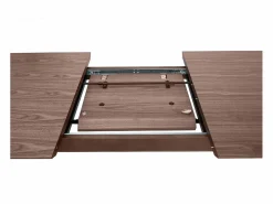 Miliboo Mesa Extensible|Mesa rectangular extensible con extensiones integradas de madera de nogal oscuro 160-210 cm ANK