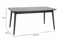 Miliboo Mesa Extensible|Mesa rectangular extensible con extensiones integradas de madera de nogal oscuro 160-210 cm ANK