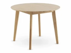 Mesa De Comedor|Mesa redonda 100 diametro patas de hevea con sobre chapado en roble
