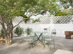 MYLIA Comedores De Jardín|Mesa redonda de jardín D.120 cm de metal tipo hierro forjado - - GUERMANTES de