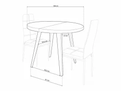 Mesa Redonda Extensible Bali Roble Nordish 76x100-180 cm^