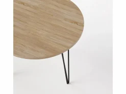 Mesa redonda MIKA Ø90 cm para cocina, salón, comedor Roble Sonoma Marru00f3n Online