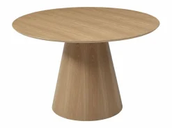 Vente-unique Mesa De Comedor|Mesa redonda para 4 personas chapada en roble - Natural claro - ANTALIZA